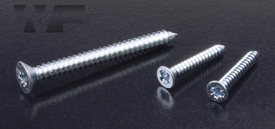 Pozi Csk Tapping Screws Type C Ab Iso 7050 Din 7982z No 6 In Bright