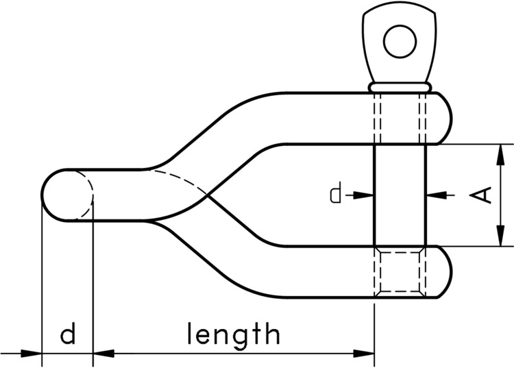 technical drawing of Shackle Twist