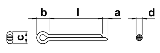 technical drawing of Cotter Split Pins (DIN 94)