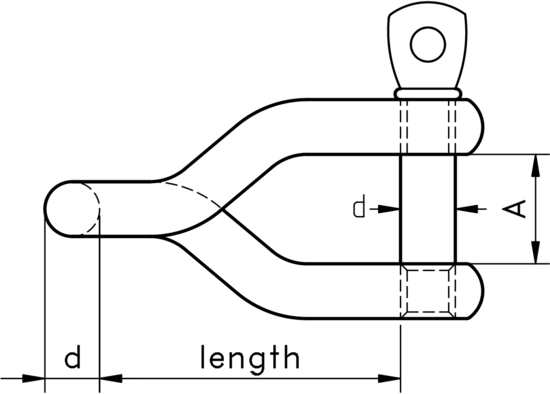 technical drawing of Twist Shackle