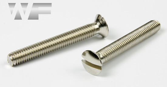 Slotted Raised Countersunk Machine Screws DIN 964 in BRASS-Nickel image